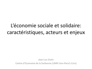 L`économie sociale et solidaire : importance, acteurs et enjeux