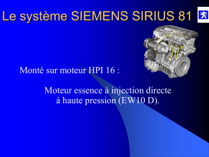 Le système d`injection SIEMENS SIRIUS 81