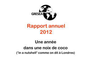 Le rapport d`activités 2012