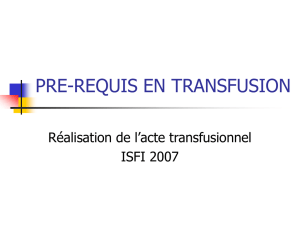 pre-requis en transfusion