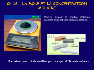 LA MESURE DE QUANTITE DE MATIERE