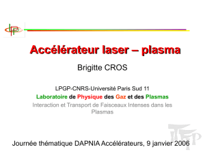 Accélérateur laser – plasma - CEA-Irfu