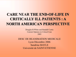 Care near the end-of-life in critically ill patients: a North American