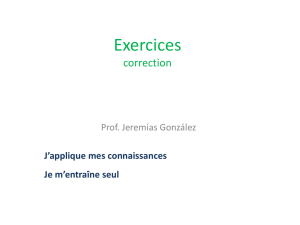 Exercices correction