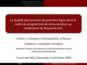 National Primary Care Research and Development Centre Université