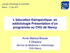 L`éducation thérapeutique en addictologie