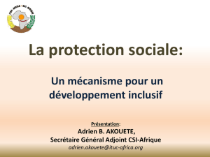 La protection sociale: Un mécanisme pour un développement inclusif