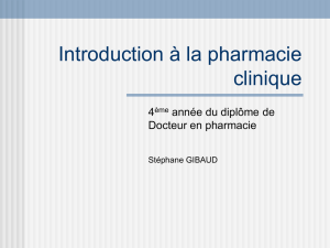 Introduction à la pharmacie clinique - pharmclin.uhp