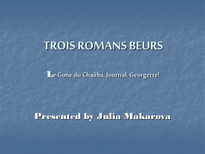 TROIS ROMANS BEURS le Gone du ChaÂba