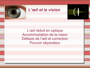 Optique et vision, cours.