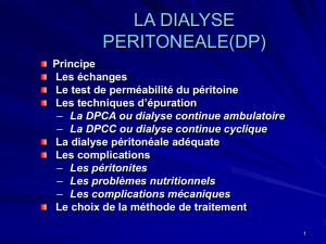 la dialyse peritoneale (dp)