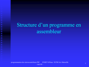 Structure d`un programme en assembleur