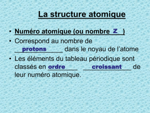 Numéro atomique et Isotopes