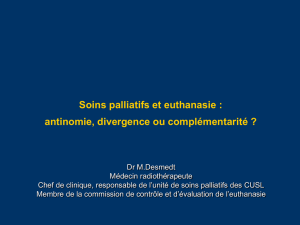 Soins palliatifs et euthanasie