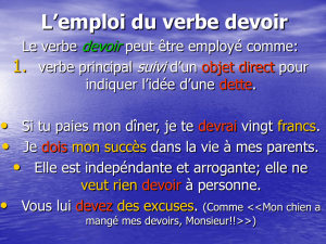 L`emploi du verbe devoir