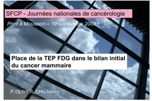 Place de la TEP FDG lors du diagnostic initial du cancer mammaire