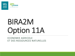 BIRA2M Option 11A ECONOMIE AGRICOLE ET DES