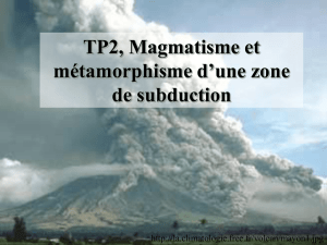 TP2, Magmatisme et métamorphisme d`une zone de subduction