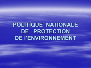 POLITIQUE NATIONALE DE PROTECTION DE l