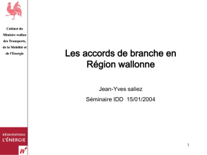 Les accords de branche en Région wallonne