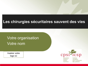 Presentation title - Canadian Patient Safety Institute