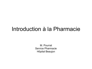 Introduction Pharmacologie