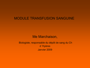 module transfusion sanguine