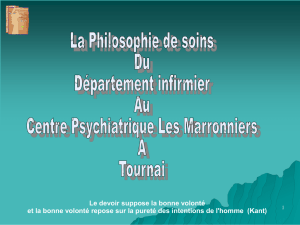 Département infirmier – Philosophie de soins