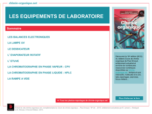Les équipements de laboratoire » (PPS - 1 Mo) - Chimie