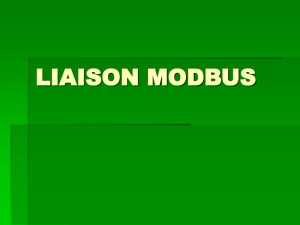 LIAISON MODBUS Liaison série MODBUS RS 485