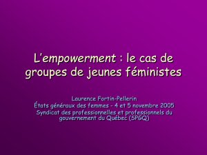 Le processus d`empowerment: le cas de groupes de jeunes féministes