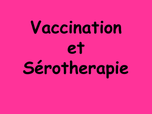 vaccination et sérothérapie