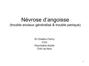 Névrose d`angoisse - ifsi du chu de nice 2012-2015
