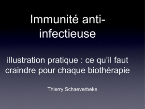 Immunité anti-infectieuse place de l`immunité - artemis