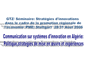 b) Le systeme d`innovation en Algerie