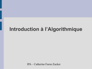 Introduction à l`Algorithmique