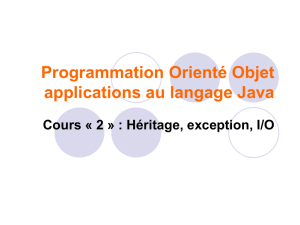 Programmation Orienté Objet applications au langage Java