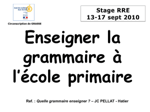 Enseigner la grammaire au cycle 3