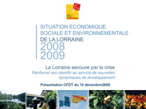Situation Economique, Sociale et environnementale de la Lorraine