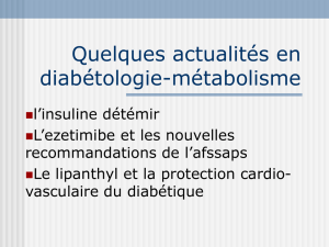 Quelques actualités en diabétologie