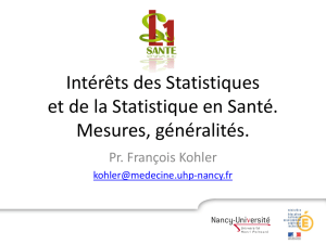 Intérêts des Statistiques et de la Statistique en Santé