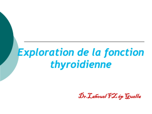 Exploration de la fonction thyroïdienne