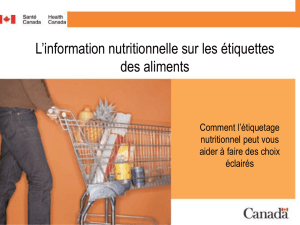 L`information nutritionnelle sur les étiquettes des aliments