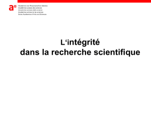 Set de présentation «L`intégrité dans la recherche scientifique