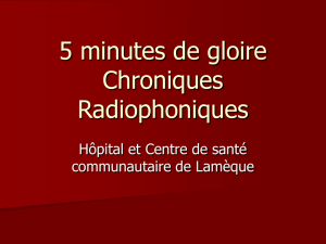 5 minutes de gloire Chronique Radiophonique - MACS-NB