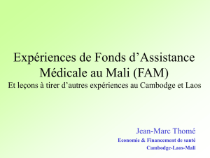 Expériences de Fonds d`Assistance Médicale au Mali