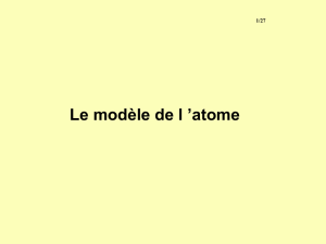 Le modèle de l`atome