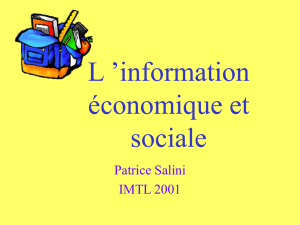 L `information économique et sociale