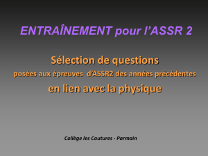 QUESTIONS d`ASSR - Collège Les Coutures