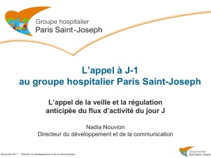 L`appel à J-1 au groupe hospitalier Paris Saint-Joseph